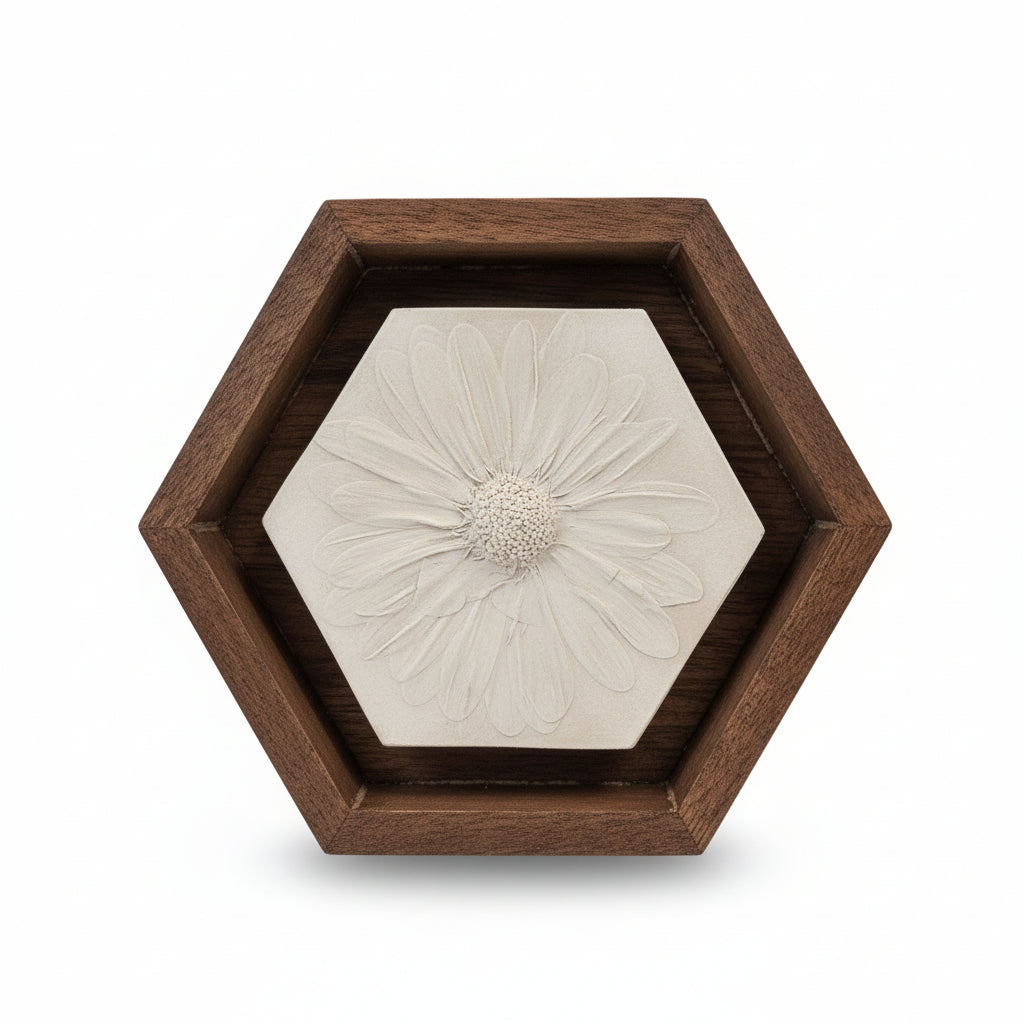 Plaster Botanical Bas Relief Artwork