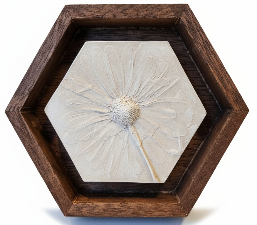 Plaster Botanical Bas Relief Artwork