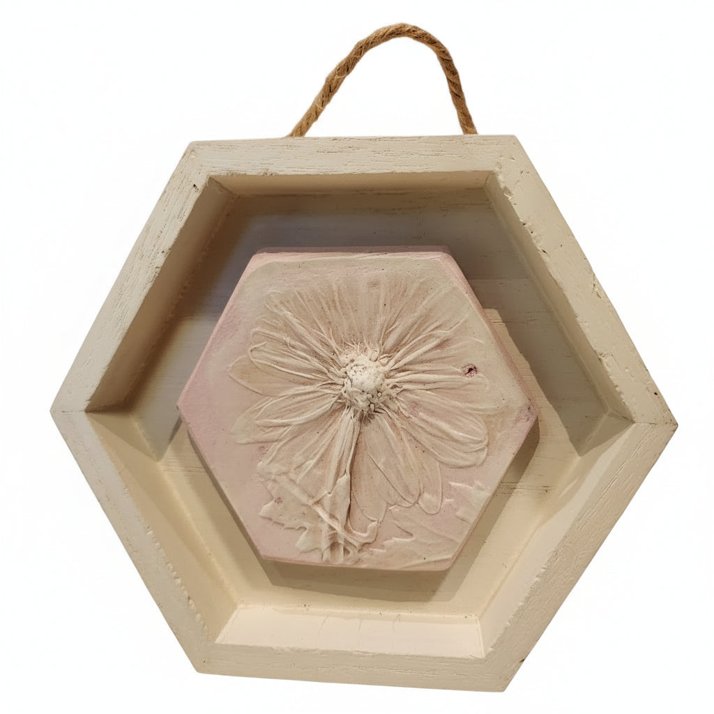 Plaster Botanical Bas Relief Artwork