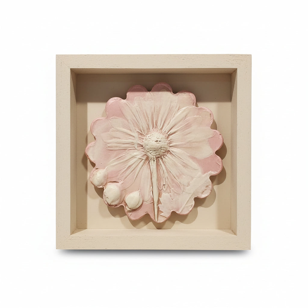 Plaster Botanical Bas Relief Artwork