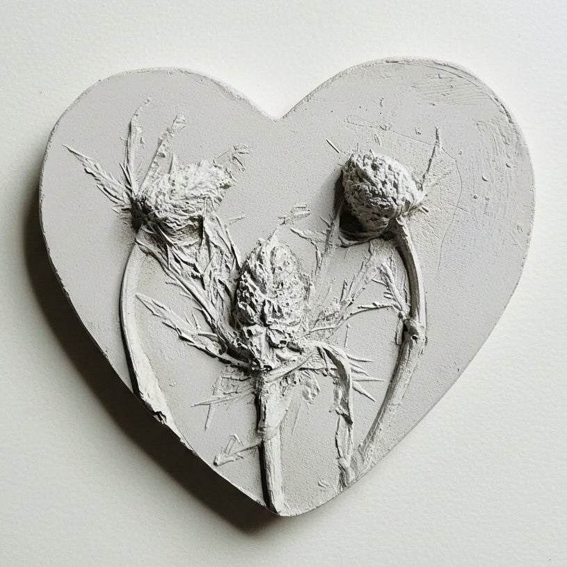 Cement Botanical Bas Relief Artwork