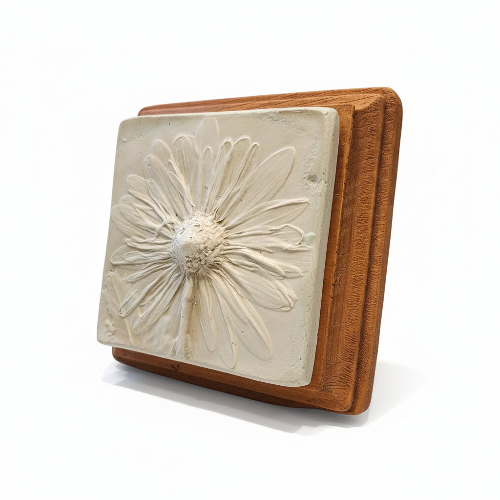 Plaster Botanical Bas Relief Artwork