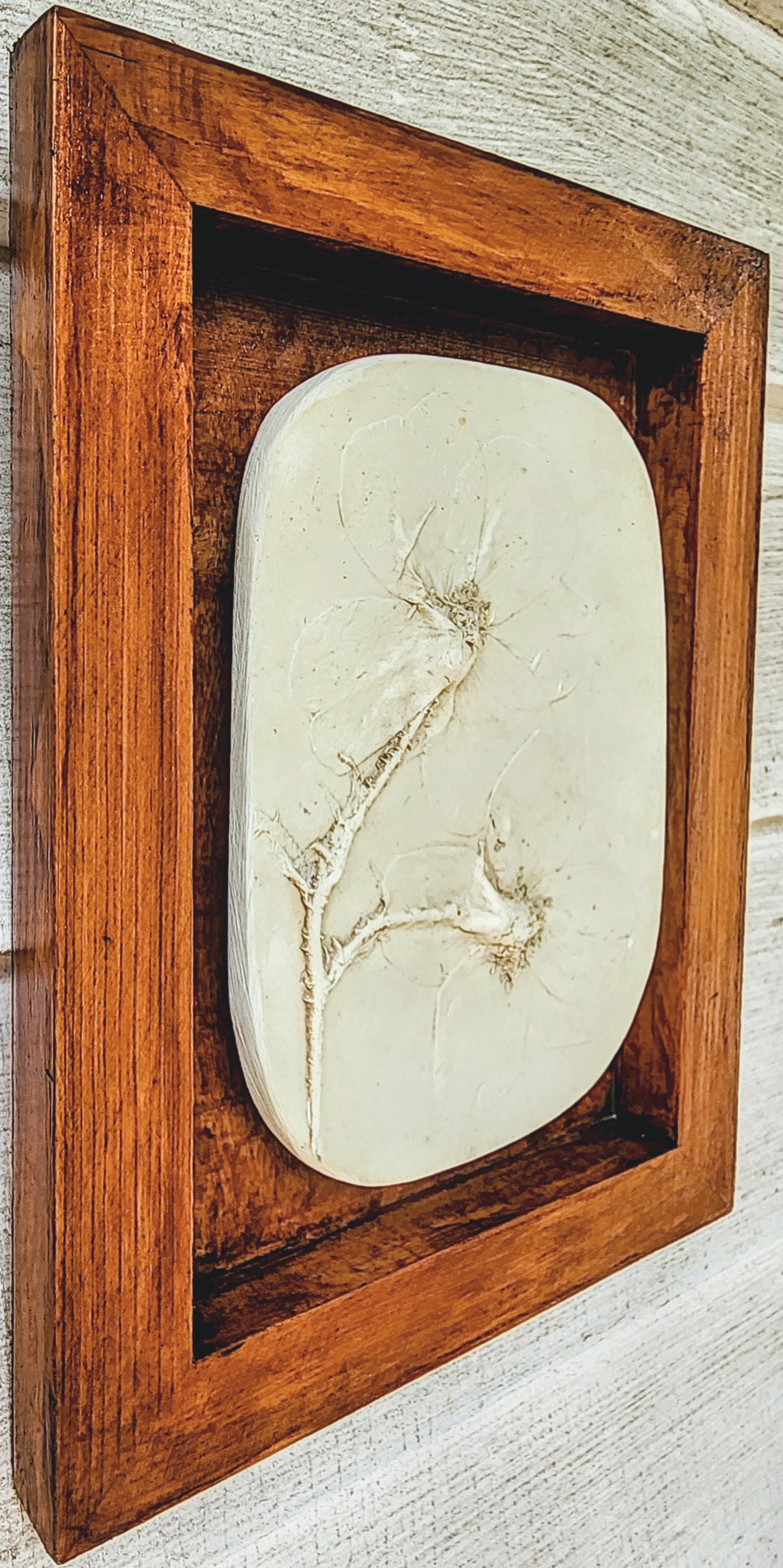 Plaster Botanical Bas Relief Artwork