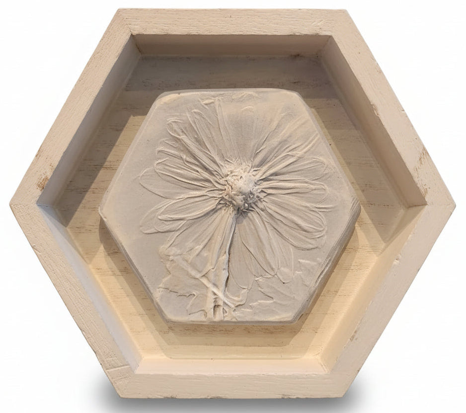 Plaster Botanical Bas Relief Artwork