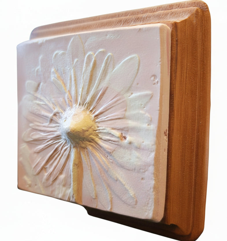 Plaster Botanical Bas Relief Artwork