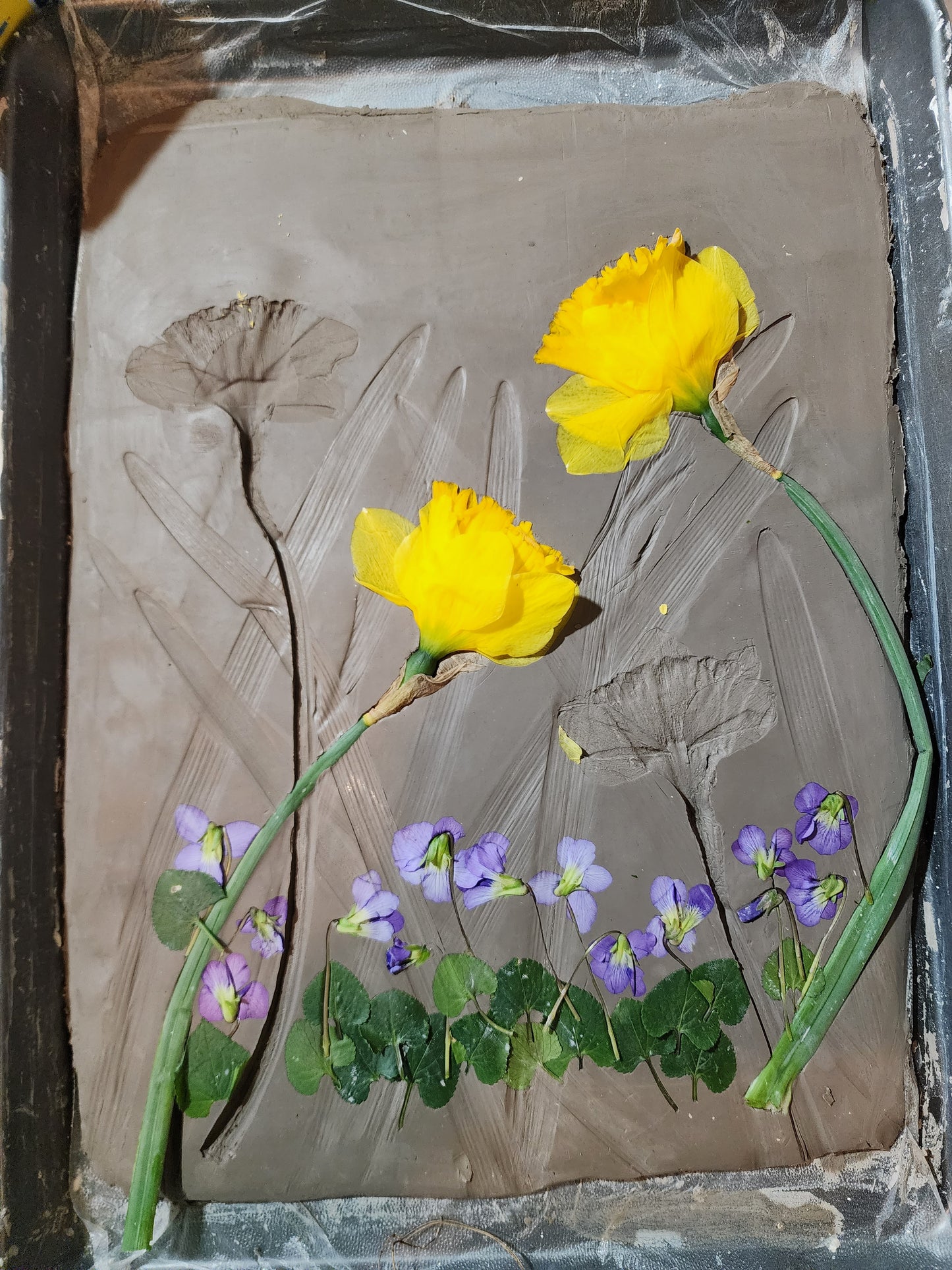 Plaster Botanical Bas Relief Artwork
