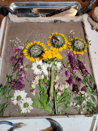 Plaster Botanical Bas Relief Artwork