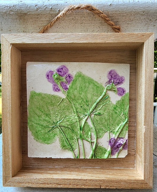 Plaster Botanical Bas Relief Artwork