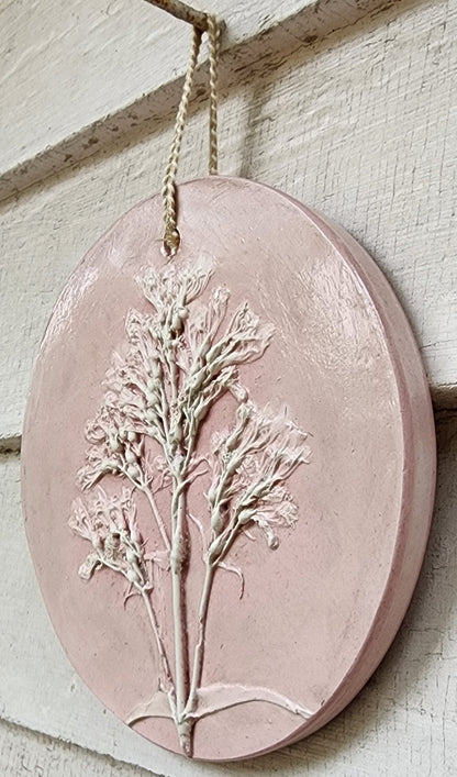 Plaster Botanical Bas Relief Artwork