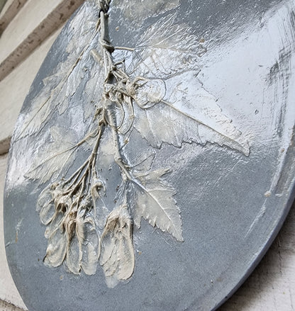 Plaster Botanical Bas Relief Artwork