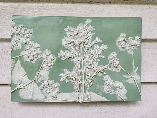 Plaster Botanical Bas Relief Artwork