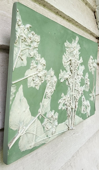 Plaster Botanical Bas Relief Artwork