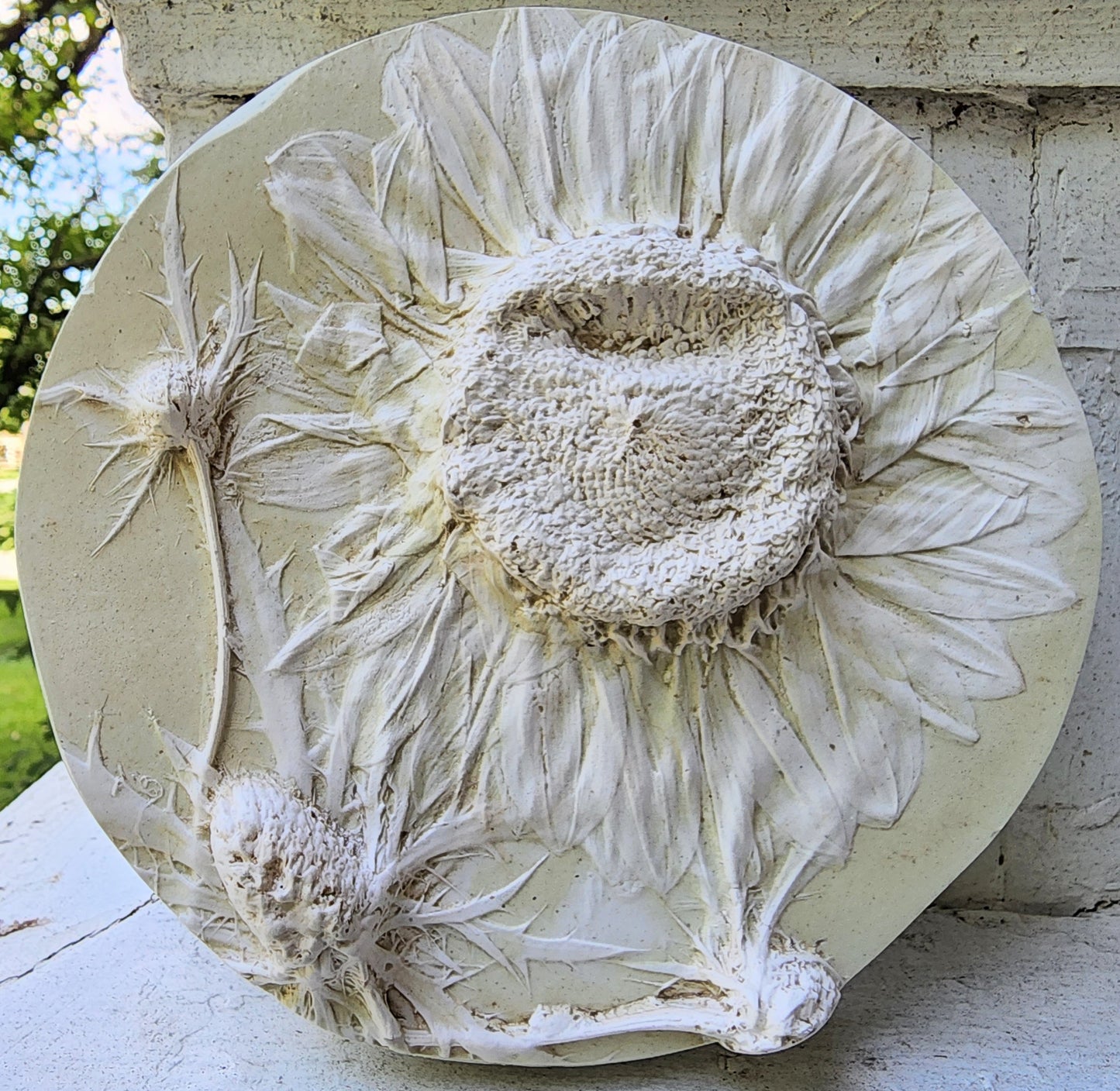 Plaster Botanical Bas Relief Artwork