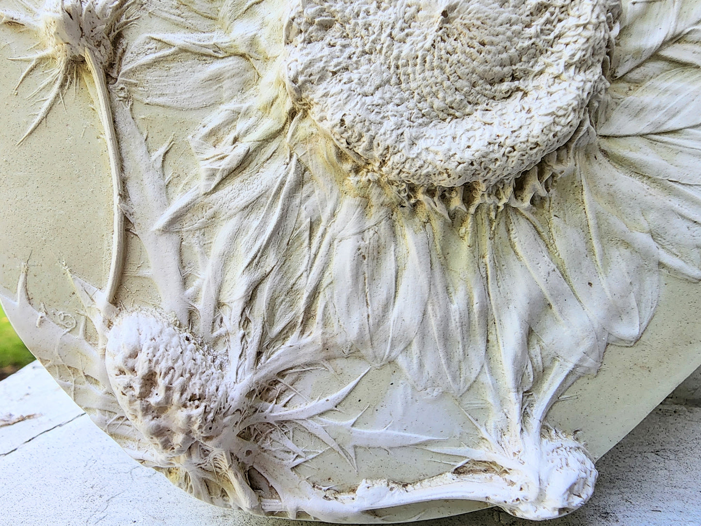 Plaster Botanical Bas Relief Artwork