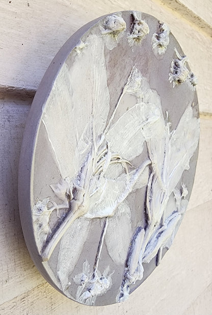 Plaster Botanical Bas Relief Artwork