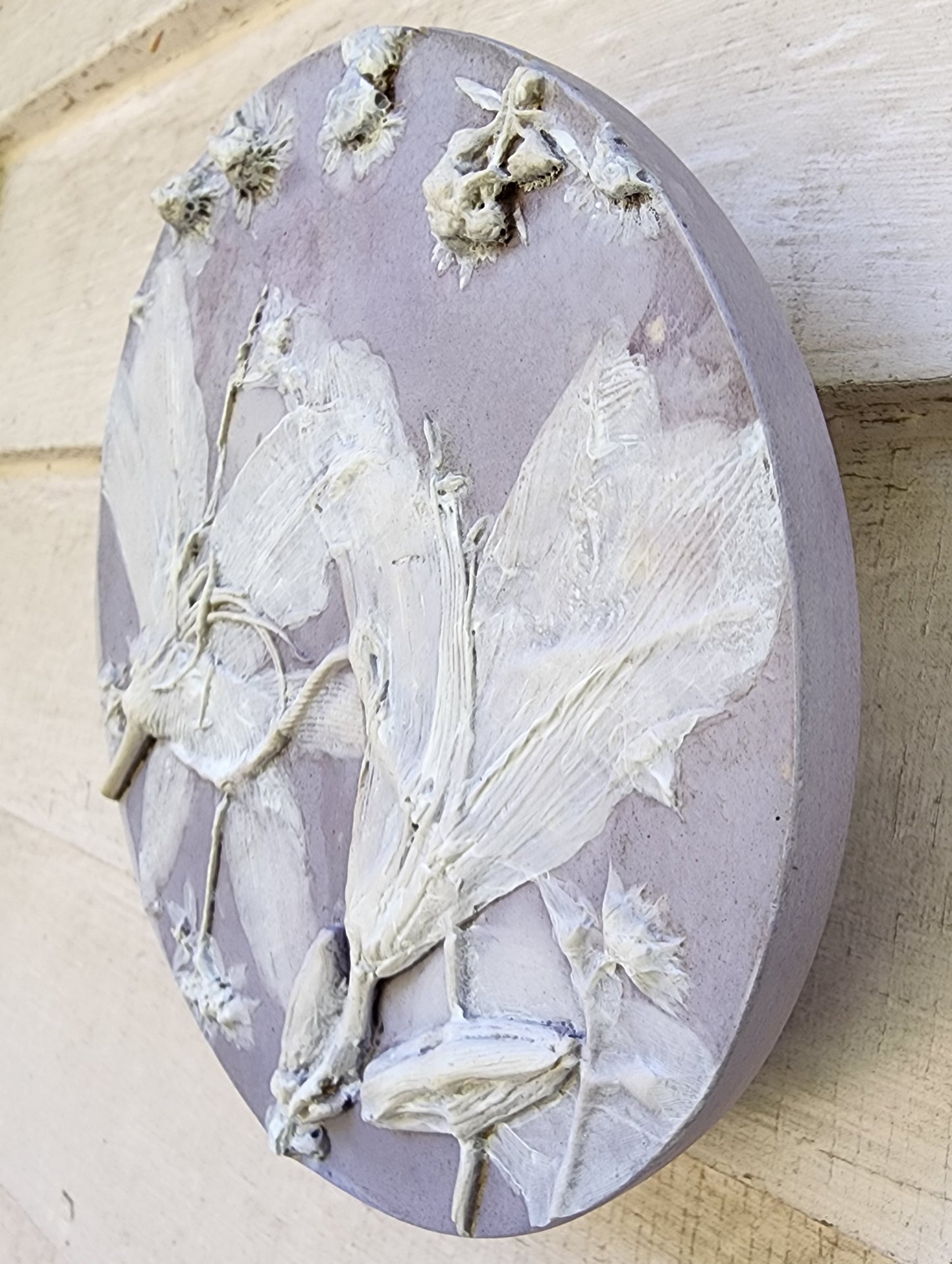 Plaster Botanical Bas Relief Artwork