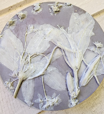 Plaster Botanical Bas Relief Artwork