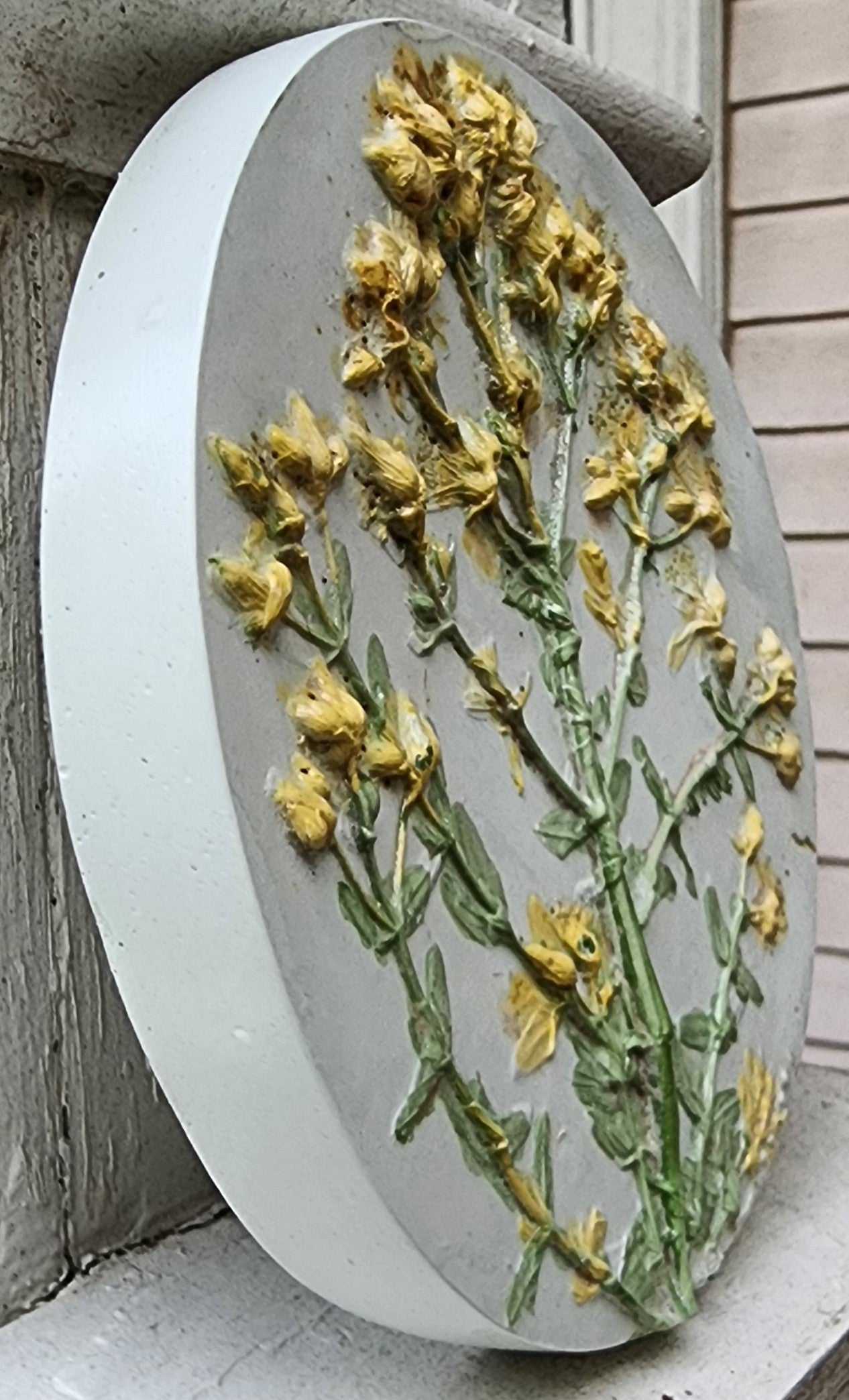 Plaster Botanical Bas Relief Artwork