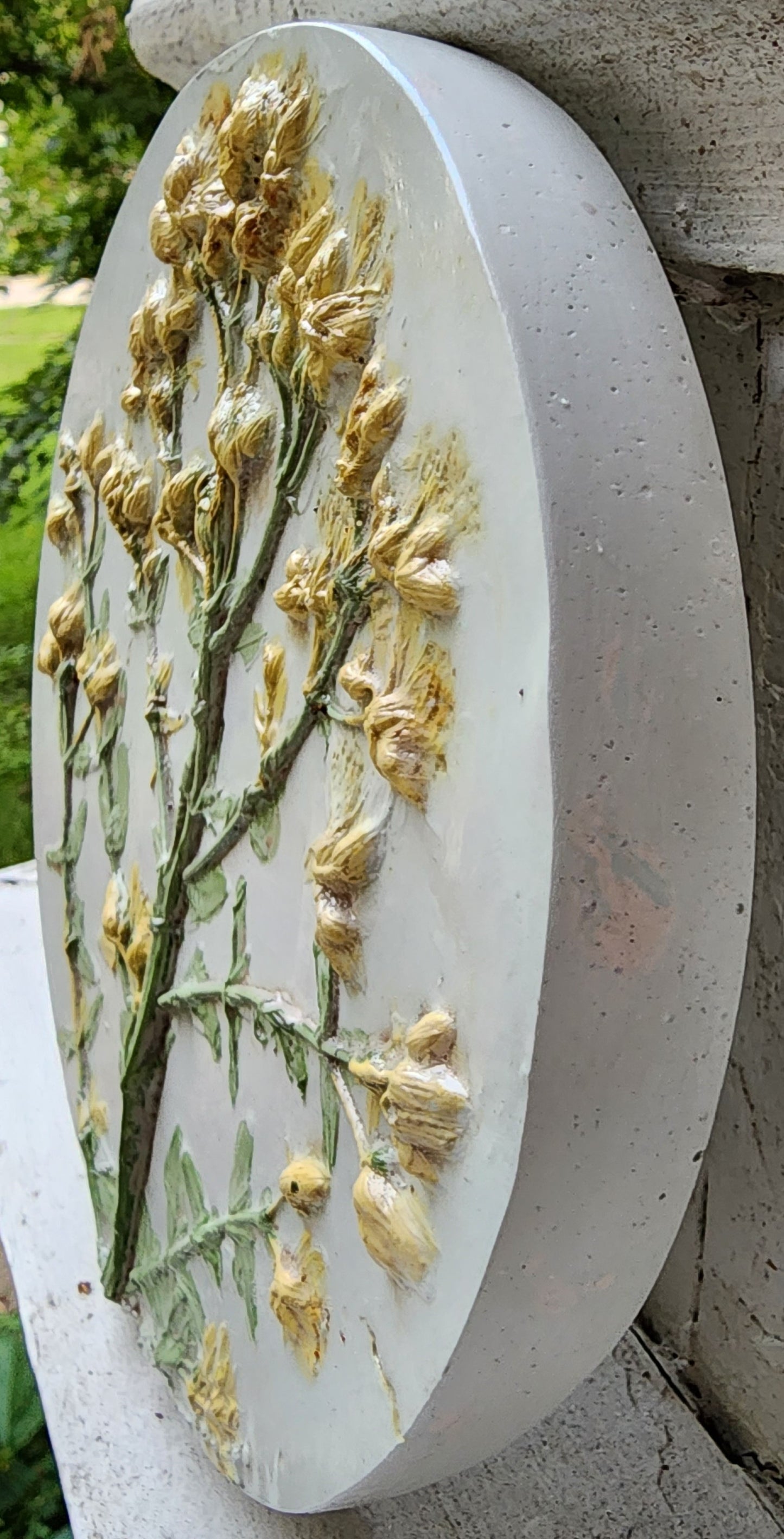 Plaster Botanical Bas Relief Artwork