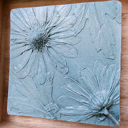 Plaster Botanical Bas Relief Artwork