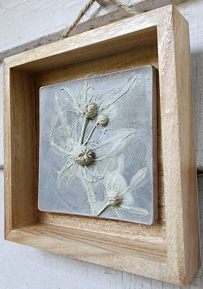 Plaster Botanical Bas Relief Artwork