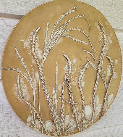 Plaster Botanical Bas Relief Artwork