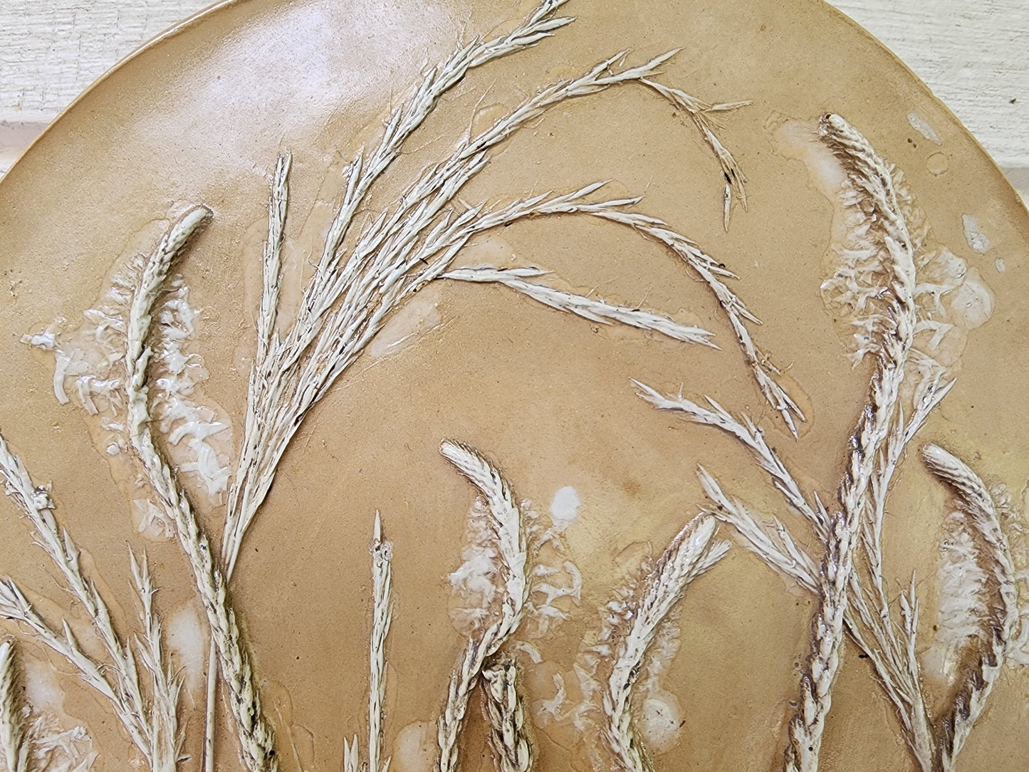 Plaster Botanical Bas Relief Artwork