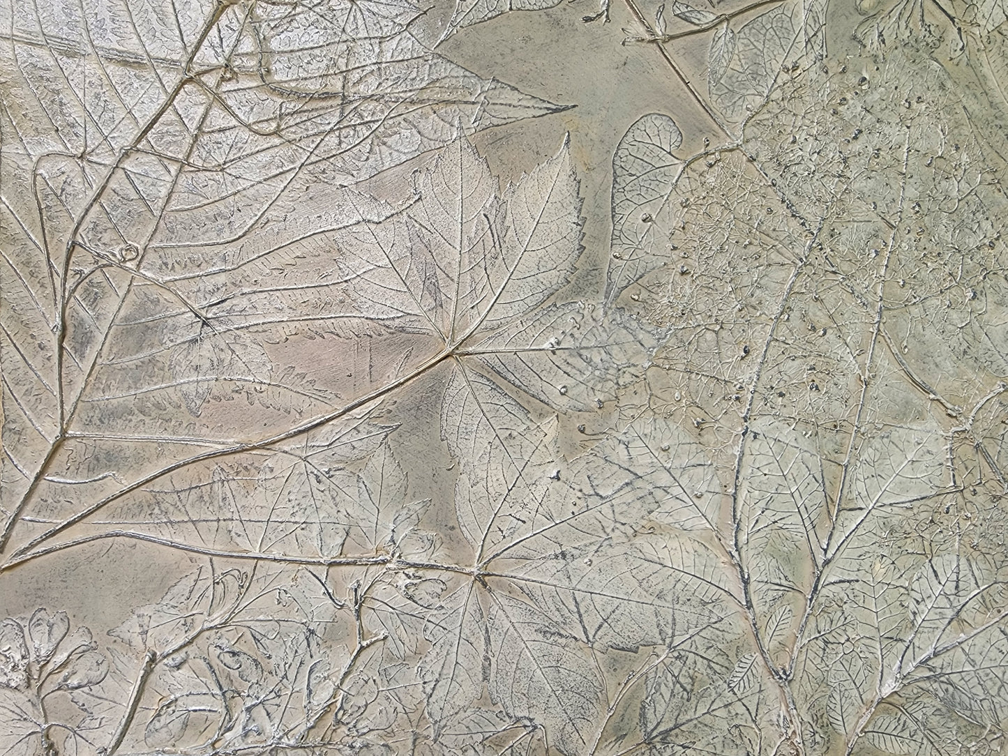 Plaster Botanical Bas Relief Artwork