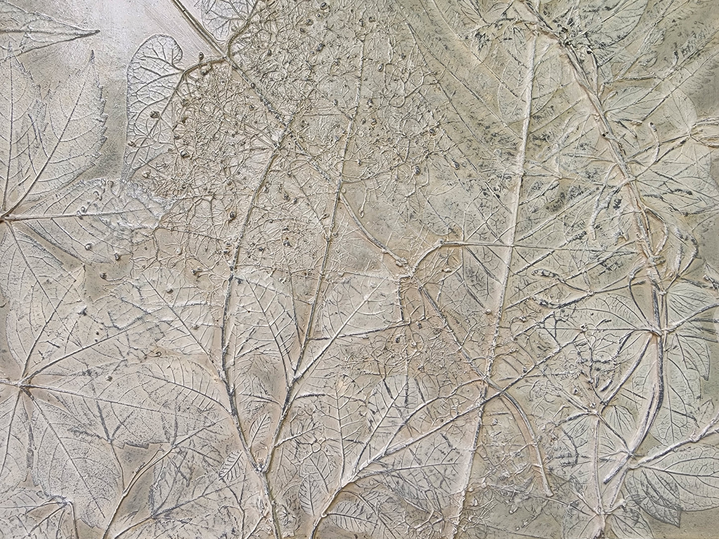 Plaster Botanical Bas Relief Artwork