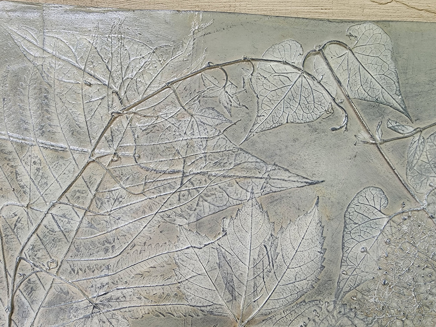 Plaster Botanical Bas Relief Artwork