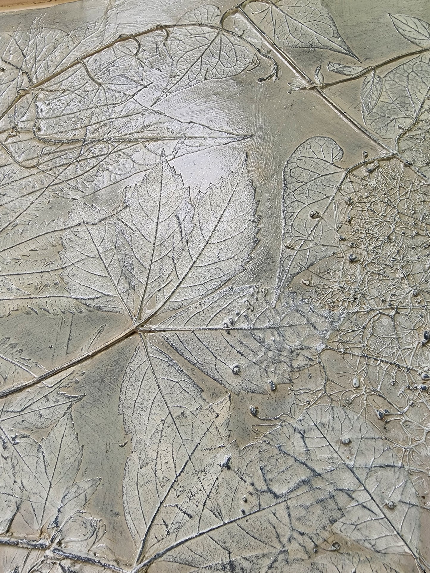 Plaster Botanical Bas Relief Artwork