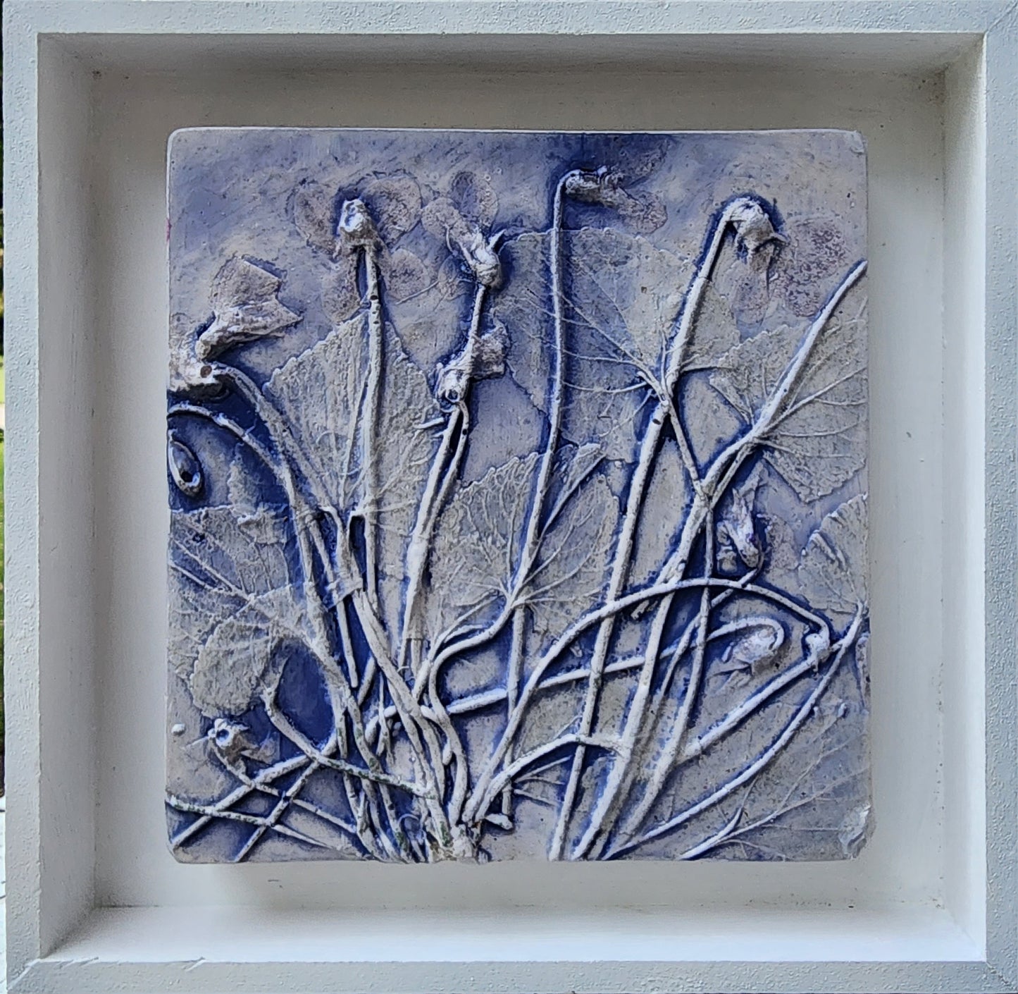 Plaster Botanical Bas Relief Artwork