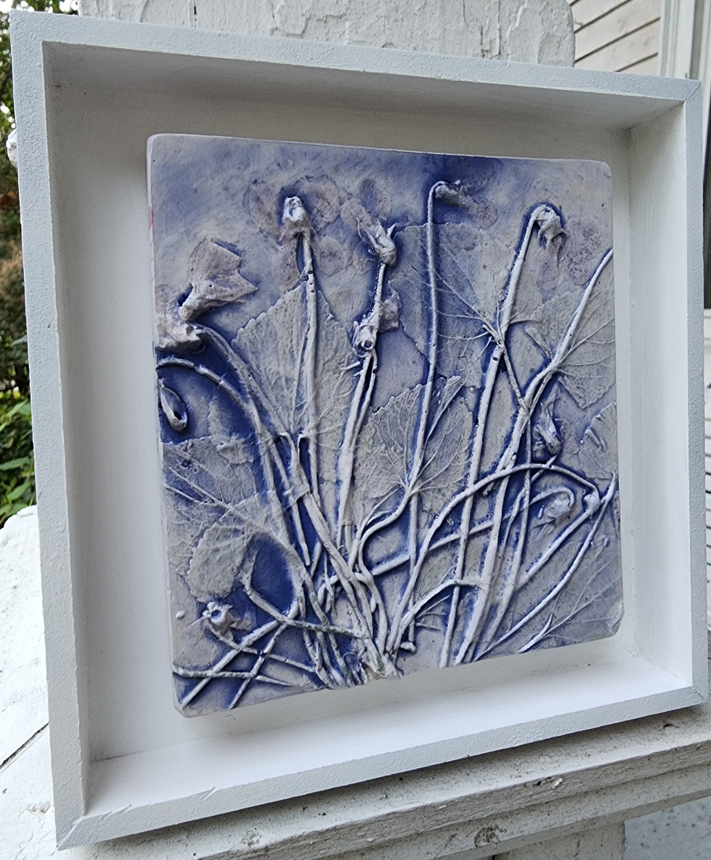 Plaster Botanical Bas Relief Artwork