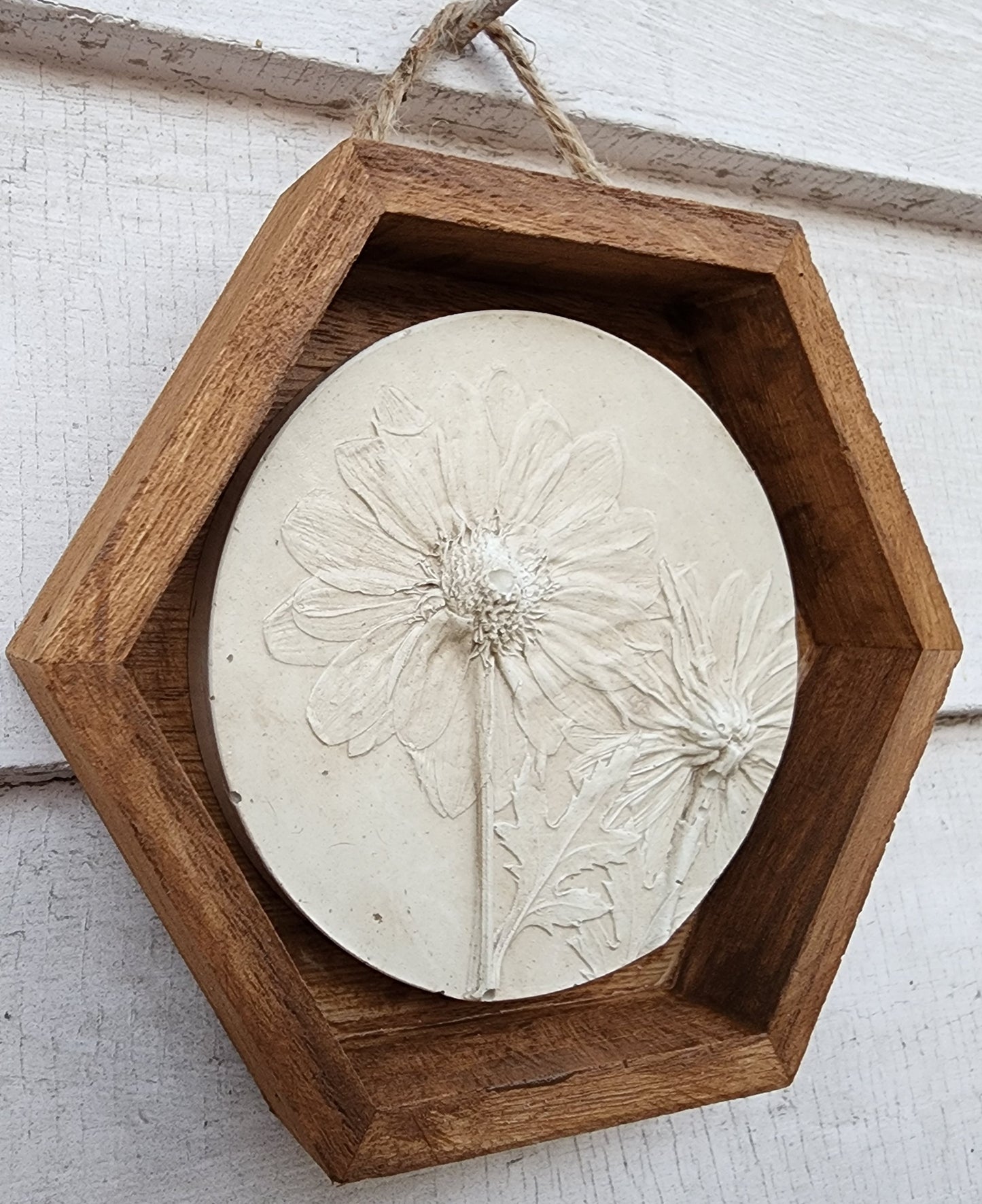 Plaster Botanical Bas Relief Artwork