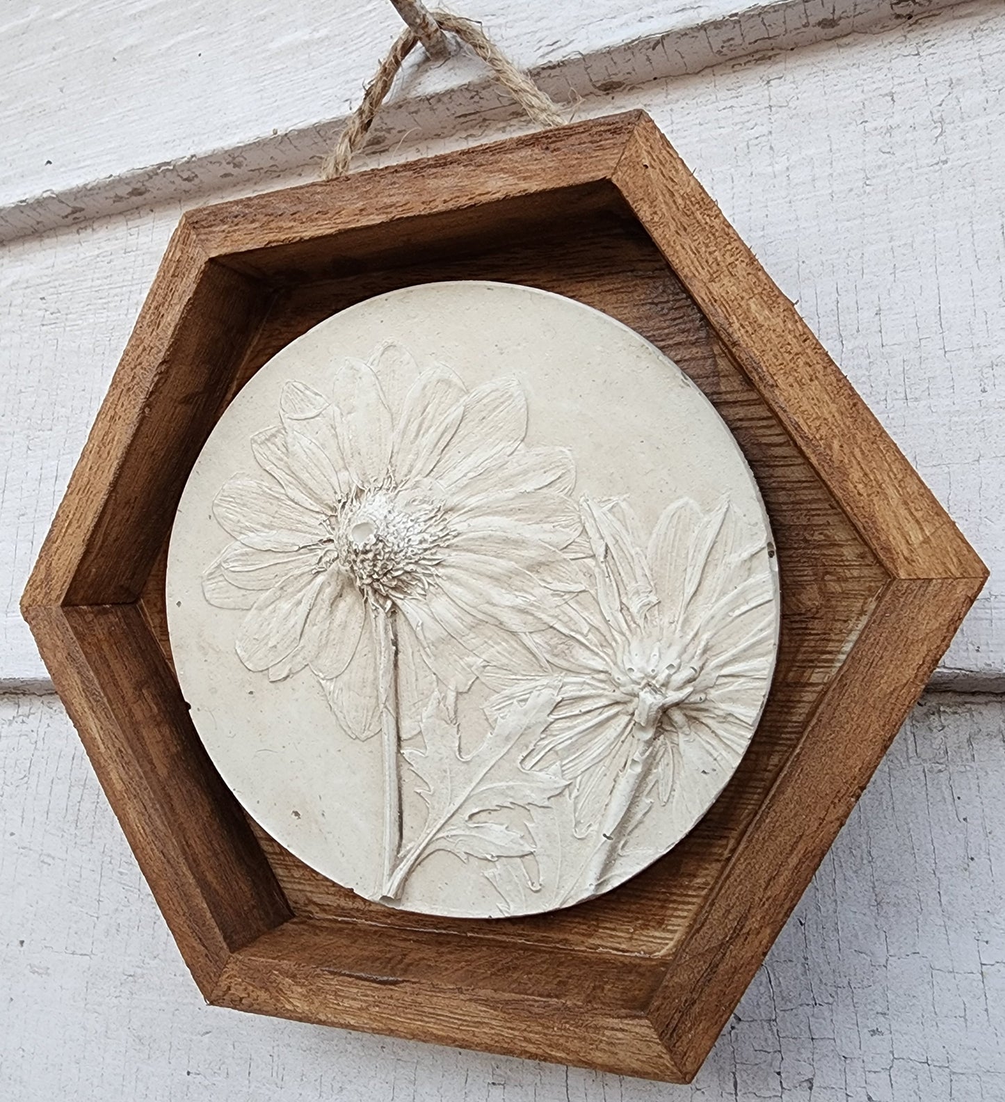 Plaster Botanical Bas Relief Artwork