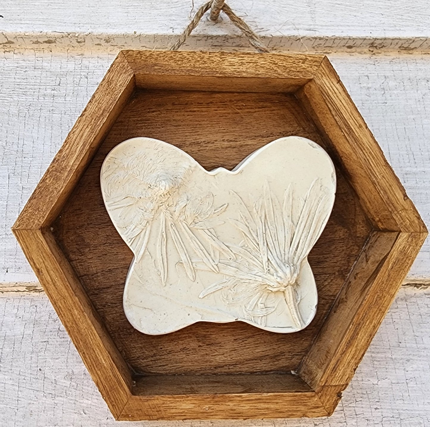 Plaster Botanical Bas Relief Artwork