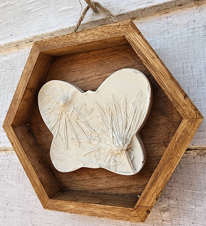 Plaster Botanical Bas Relief Artwork