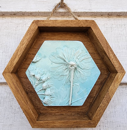 Plaster Botanical Bas Relief Artwork