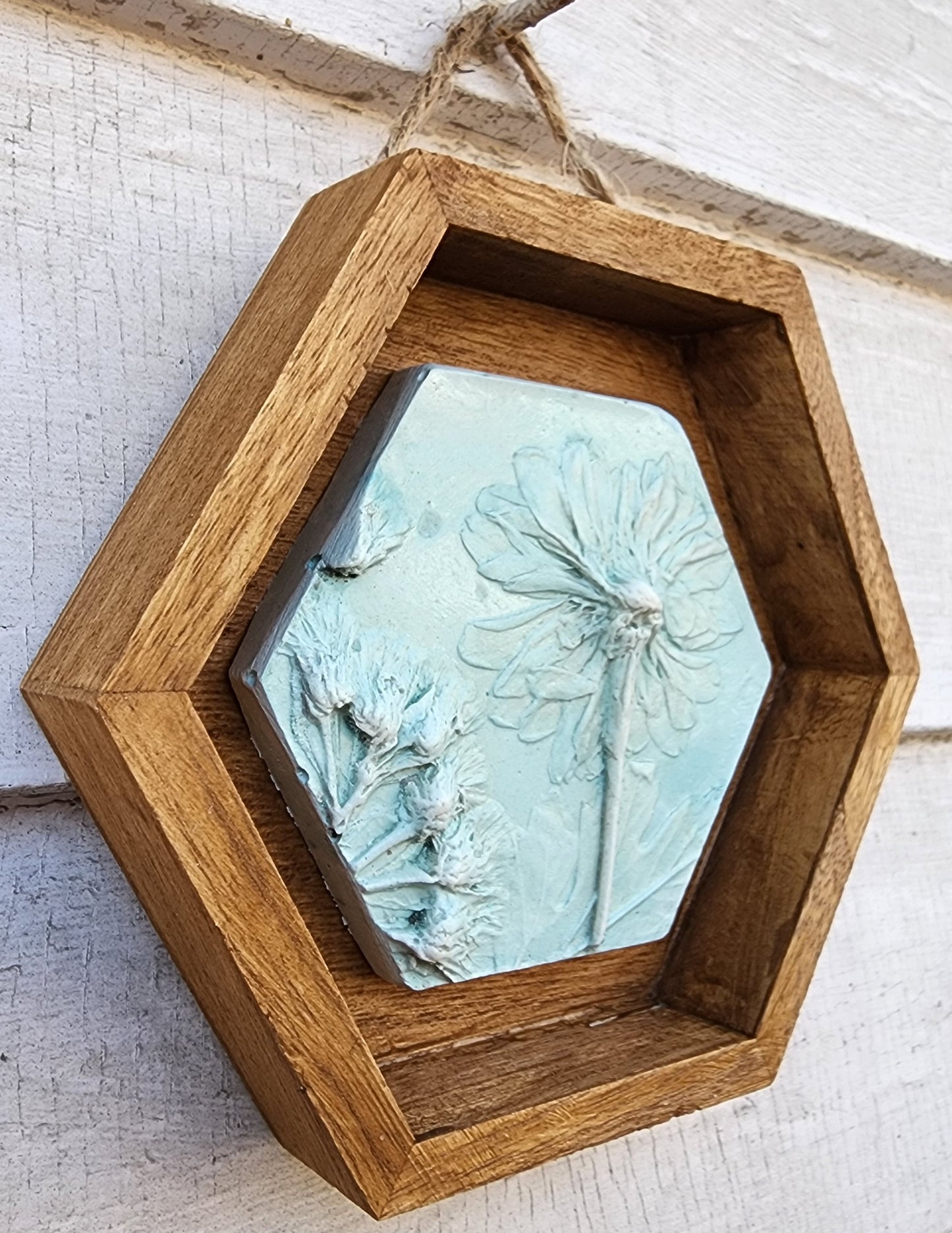 Plaster Botanical Bas Relief Artwork