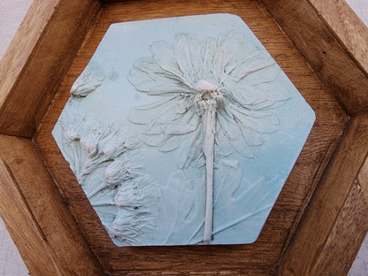 Plaster Botanical Bas Relief Artwork