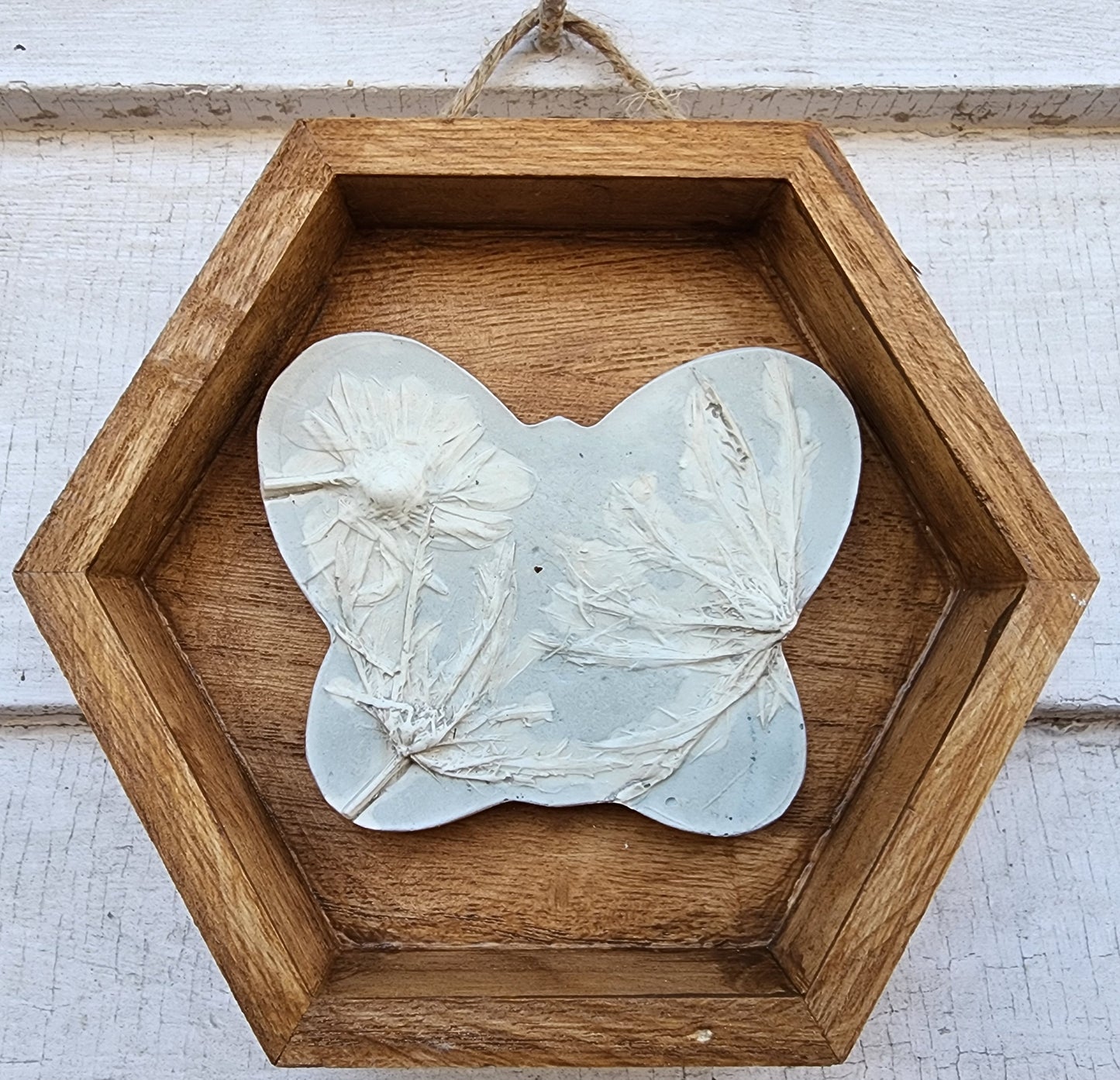 Bas-relief botanique en plâtre