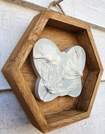 Plaster Botanical Bas Relief Artwork