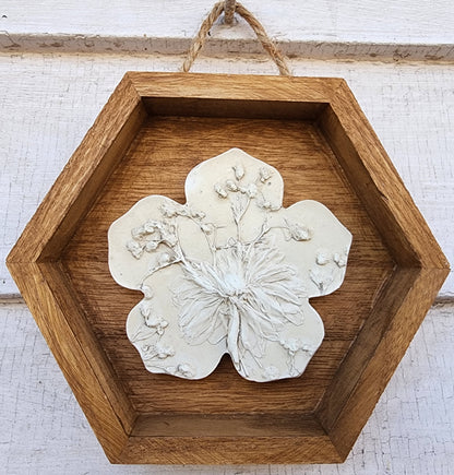 Plaster Botanical Bas Relief Artwork