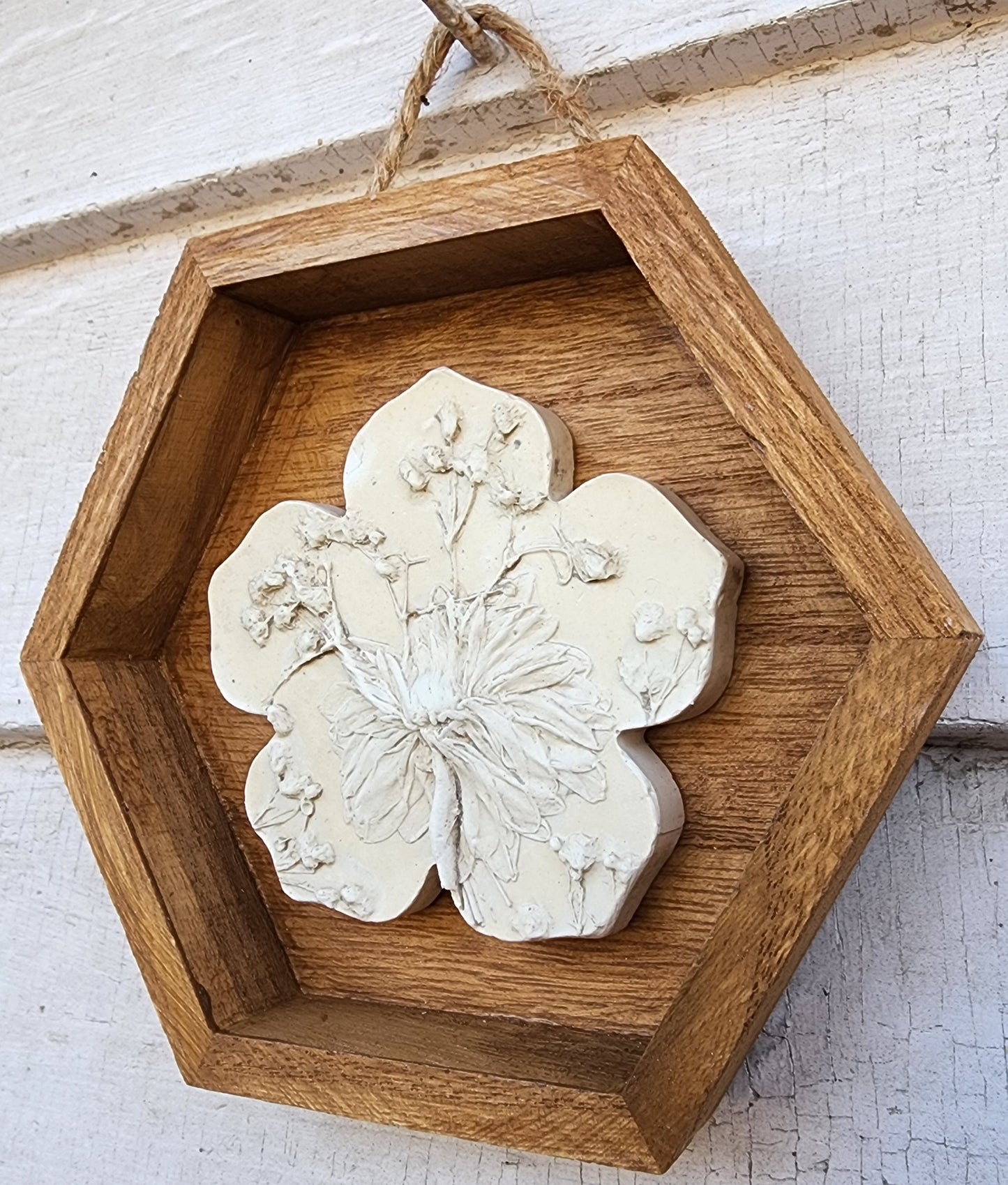 Plaster Botanical Bas Relief Artwork