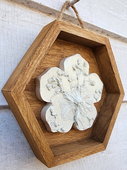 Plaster Botanical Bas Relief Artwork