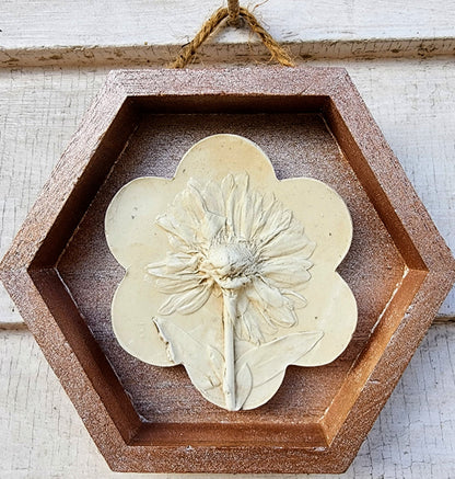 Plaster Botanical Bas Relief Artwork