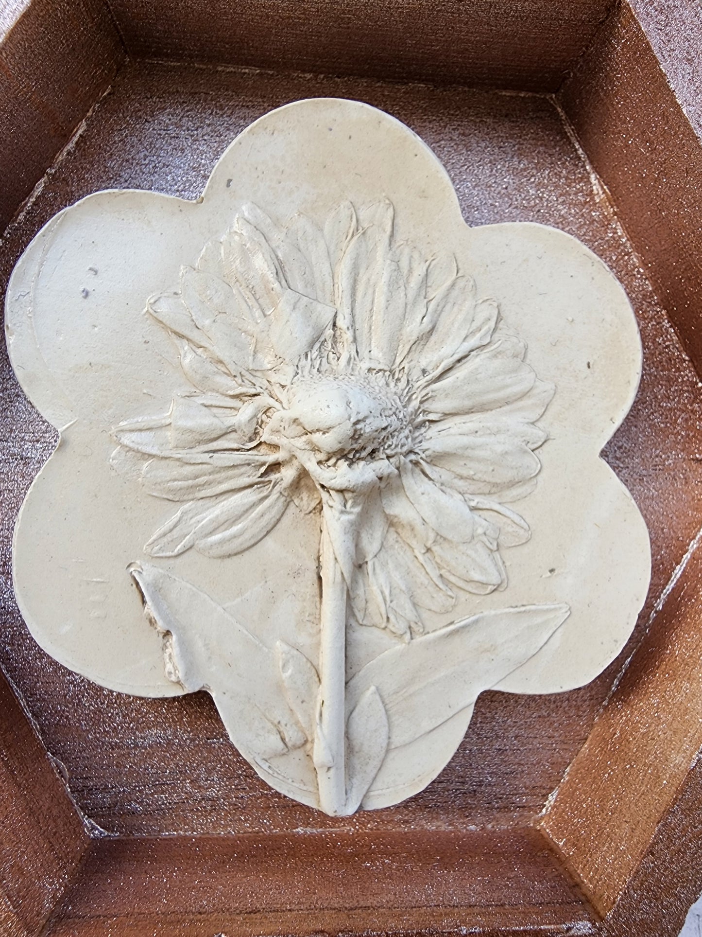 Plaster Botanical Bas Relief Artwork