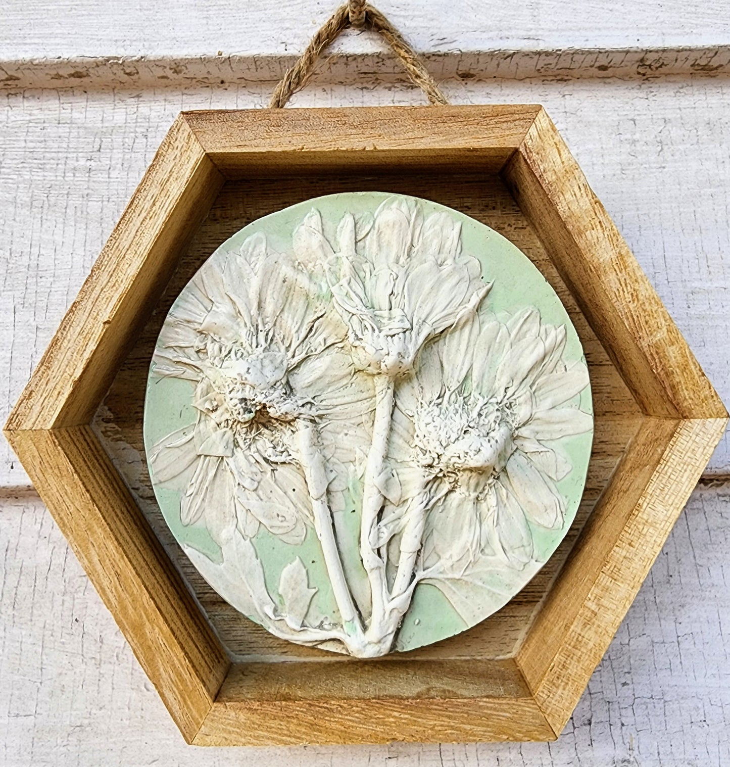 Plaster Botanical Bas Relief Artwork