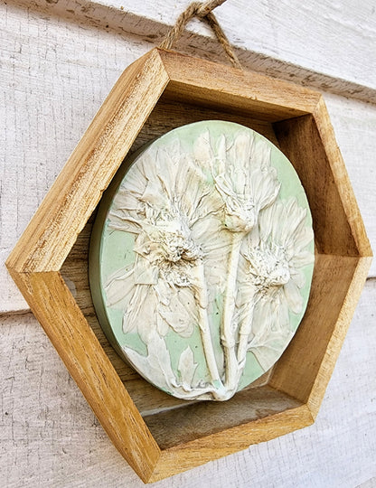 Plaster Botanical Bas Relief Artwork