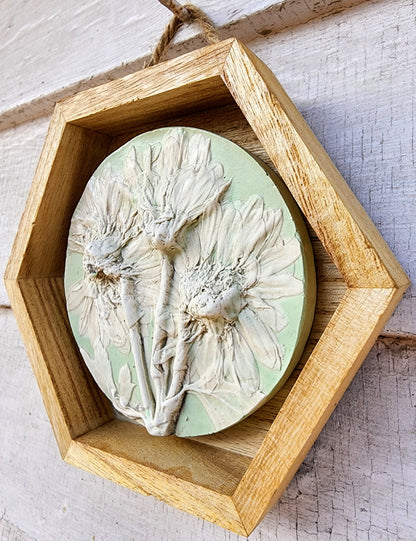 Plaster Botanical Bas Relief Artwork